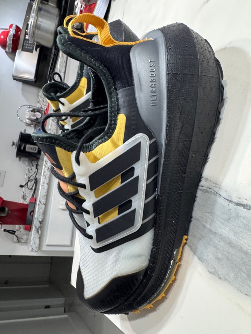 adidas Men’s Black, Yellow & White UltraBoost Trainers